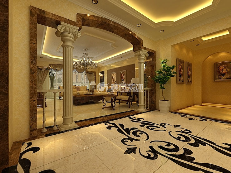 遠(yuǎn)洋公館340平過道埡口裝修效果圖