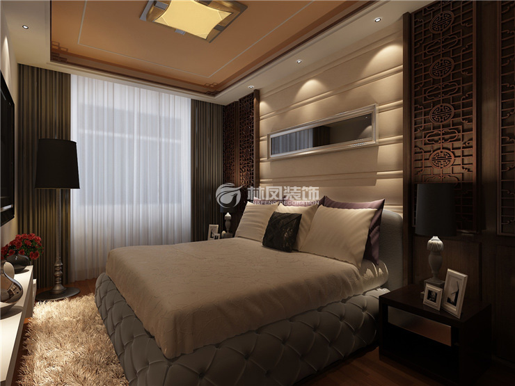 華潤(rùn)置地二十四城央境132㎡戶(hù)型臥室裝修案例