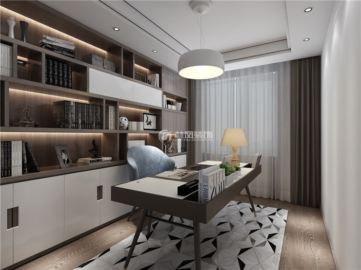 獨(dú)立書(shū)房書(shū)架設(shè)計(jì)裝修效果圖