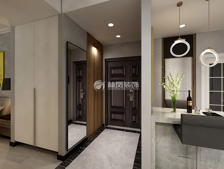 郡源九頌大院127㎡玄關(guān)裝修效果圖