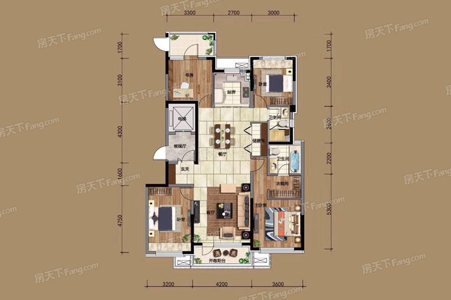 華潤(rùn)置地昆侖御150㎡戶(hù)型圖