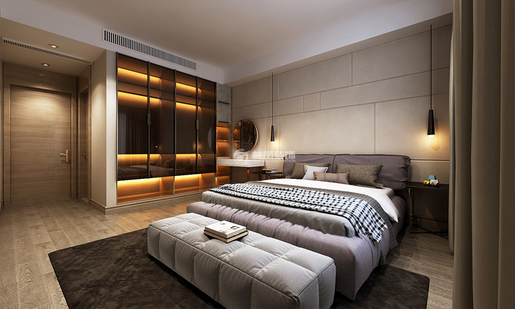 港式風格嵌入式衣柜設(shè)計裝修效果圖