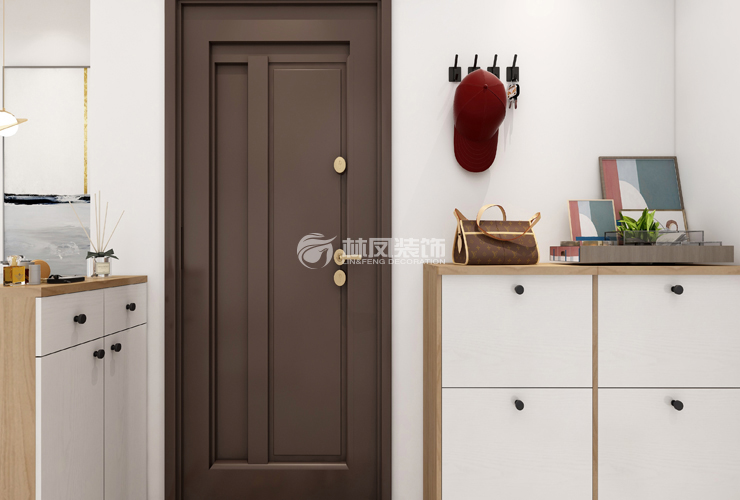 北歐風(fēng)格無玄關(guān)鞋柜設(shè)計(jì)裝修效果圖