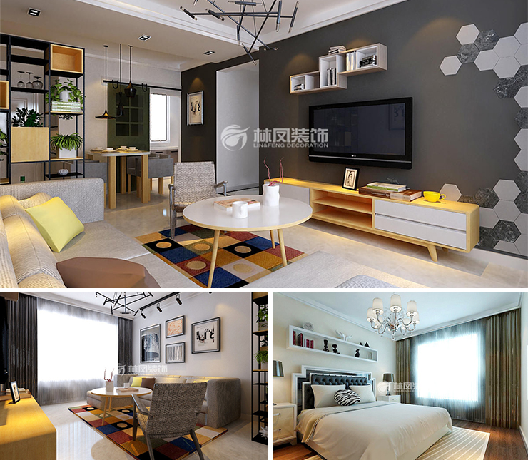 保利茉莉公館106平現(xiàn)代風(fēng)格效果圖