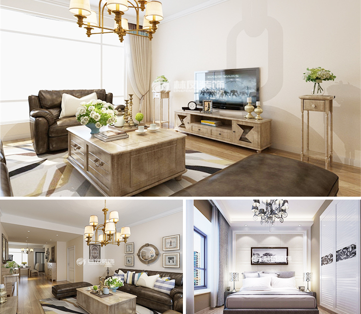 華潤置地長安里150平美式風(fēng)格裝修效果圖