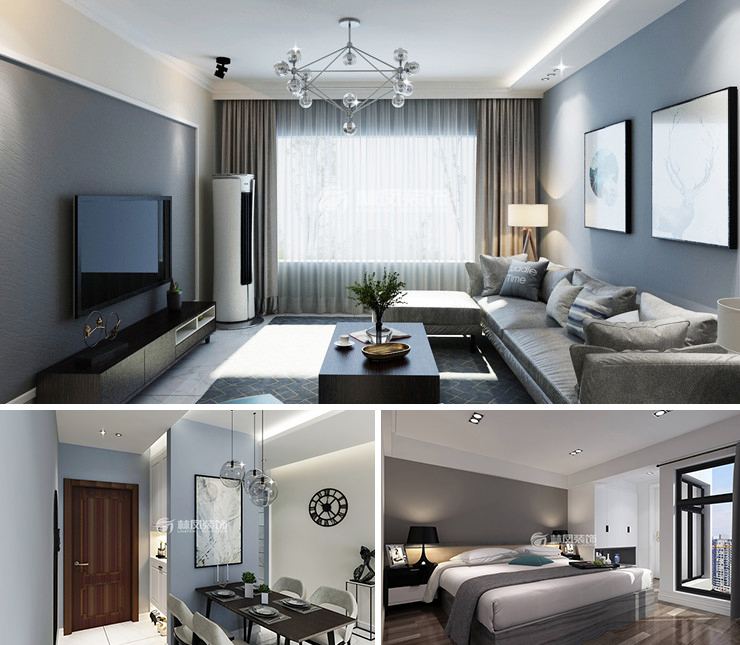 萬錦紅樹灣125平混搭風格裝修效果圖