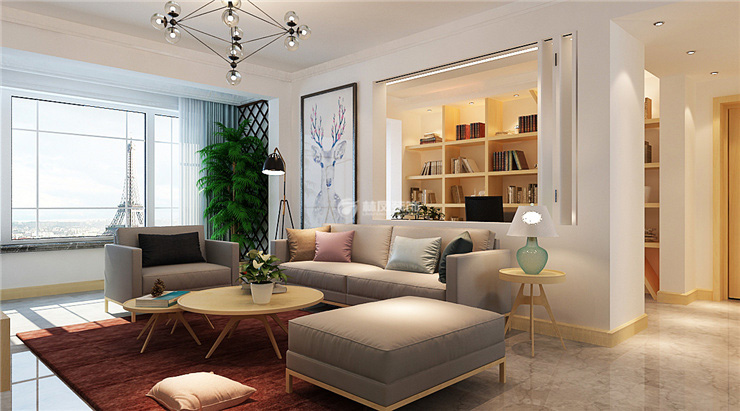 書架墻設(shè)計(jì)裝修效果圖