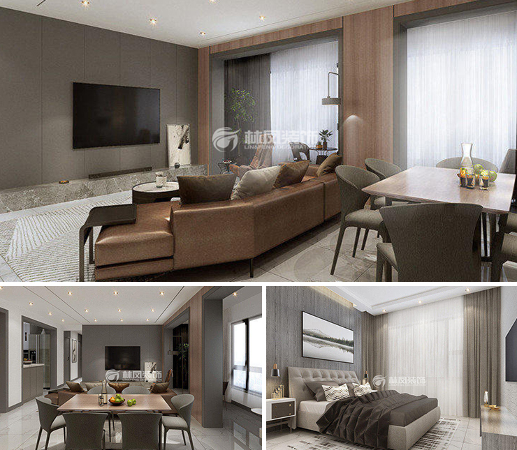 華潤置地150平現(xiàn)代風(fēng)格裝修效果圖