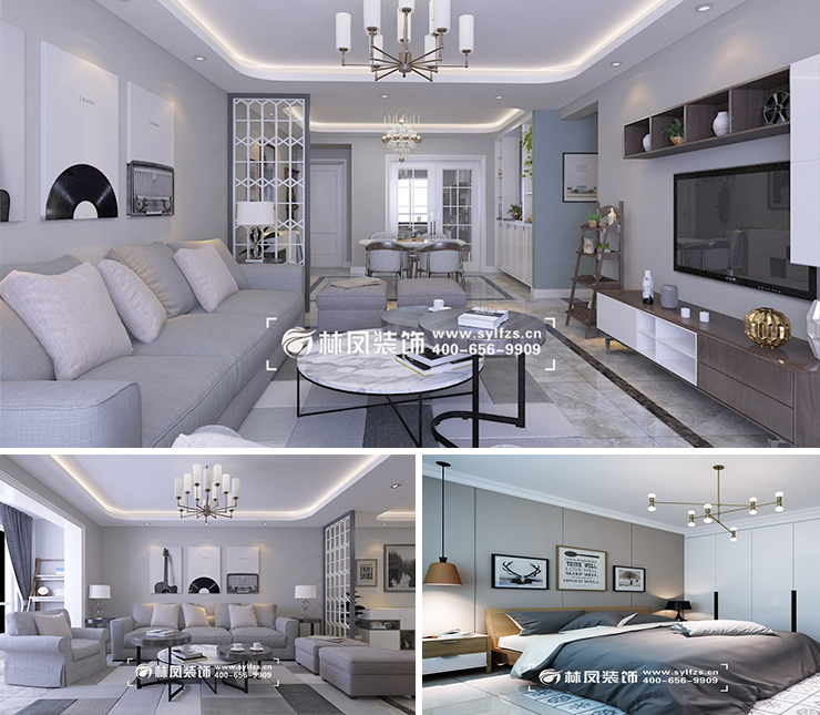 中海天譽(yù)240平港式風(fēng)格裝修效果圖