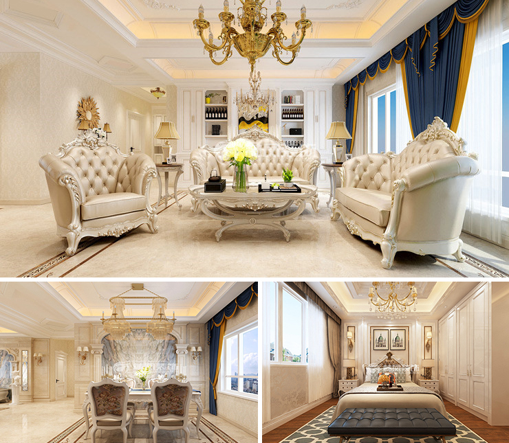 龍湖天璞142平歐式風格裝修效果圖