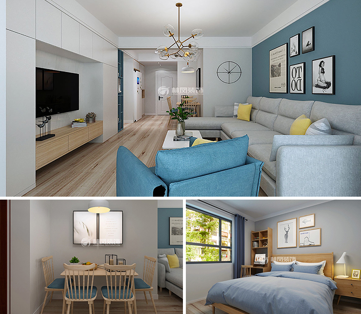 萬科圣豐翡翠之光95平北歐風(fēng)裝修效果圖