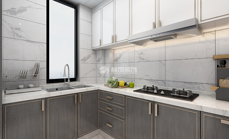 現(xiàn)代風格廚房雙槽選擇裝修效果圖