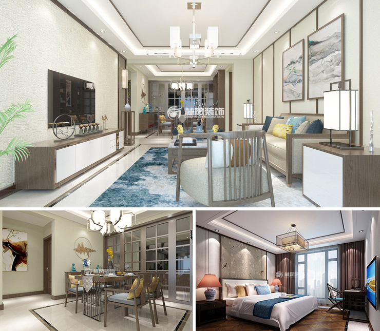 中糧花熙祥云150平新中式風(fēng)格裝修效果圖