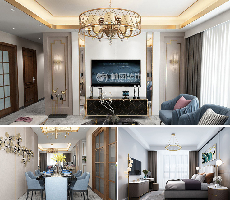 金科集美天城135平輕奢風(fēng)格裝修效果圖