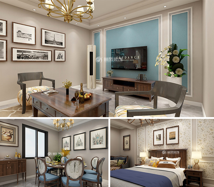 萬科西華府300平美式風(fēng)格裝修效果圖