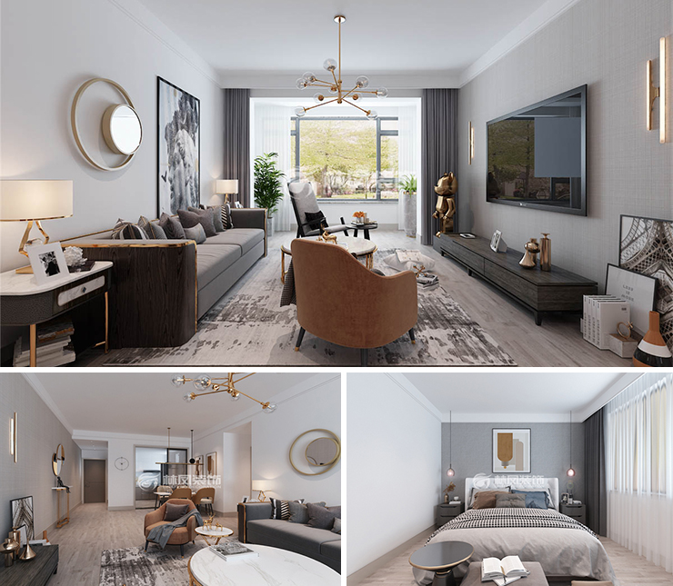 融創(chuàng)臻園120平現(xiàn)代風格裝修效果圖