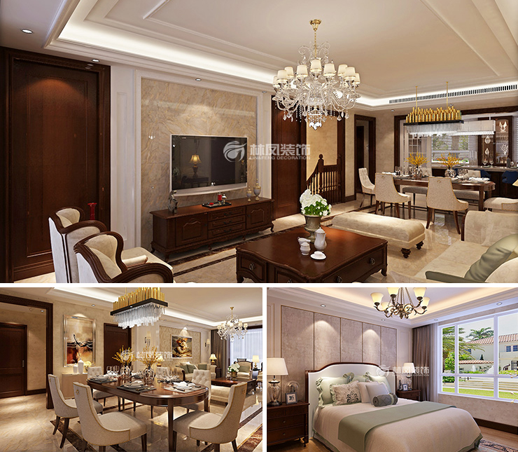 萬科千山府140平輕奢風格裝修效果圖