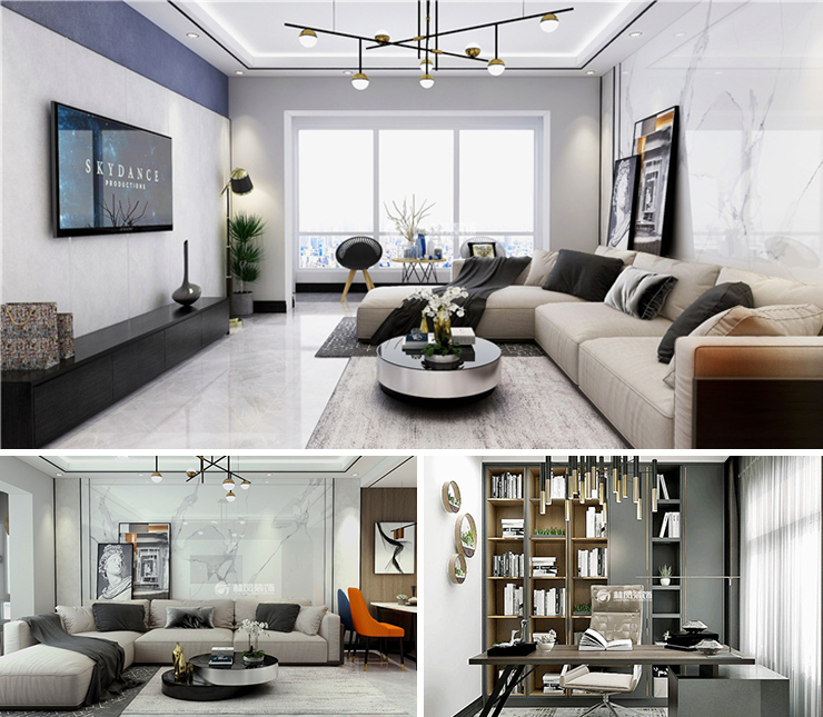 華潤置地公元九里145平現(xiàn)代風格裝修效果圖