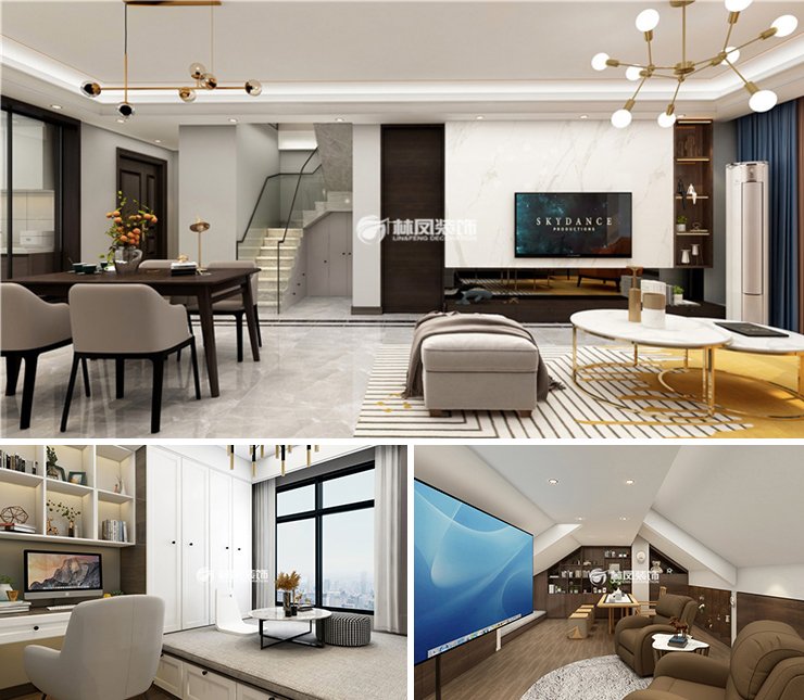 萬(wàn)科翡翠新都會(huì)140平現(xiàn)代風(fēng)格裝修效果圖