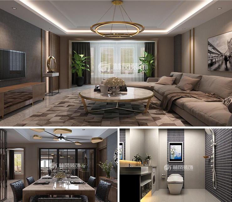 沈撫萬科城市之光143平現(xiàn)代風(fēng)格裝修效果圖