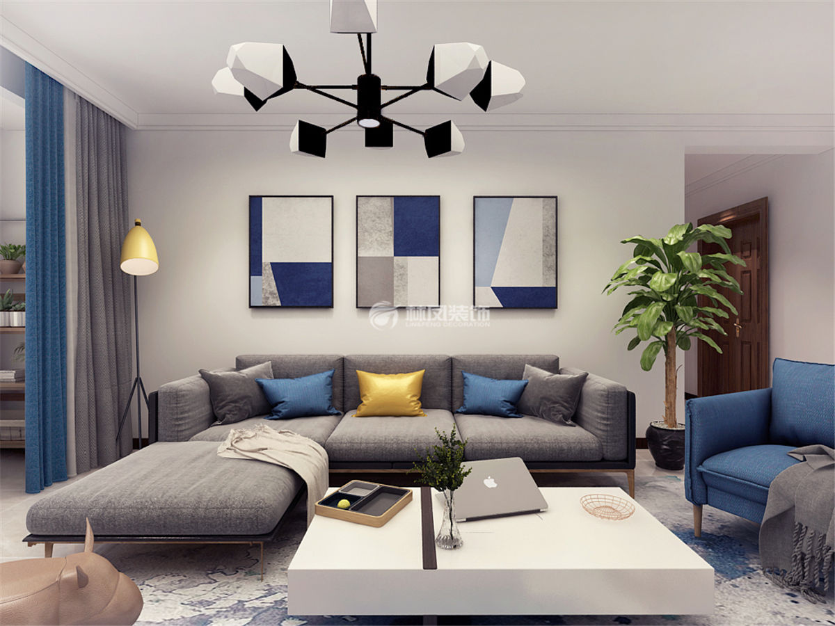 現(xiàn)代風格客廳局部吊頂設(shè)計裝修效果圖