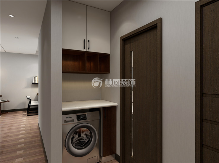 走廊處擺放洗衣機(jī)設(shè)計(jì)裝修效果圖