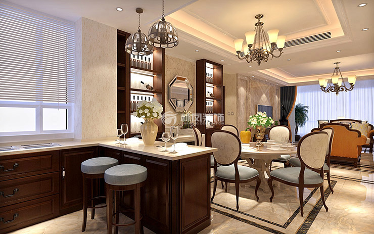 美式風(fēng)格LDK設(shè)計(jì)裝修效果圖