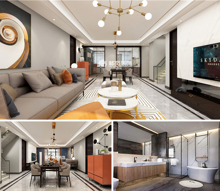 萬科翡翠臻園140平現(xiàn)代簡約風格裝修效果圖