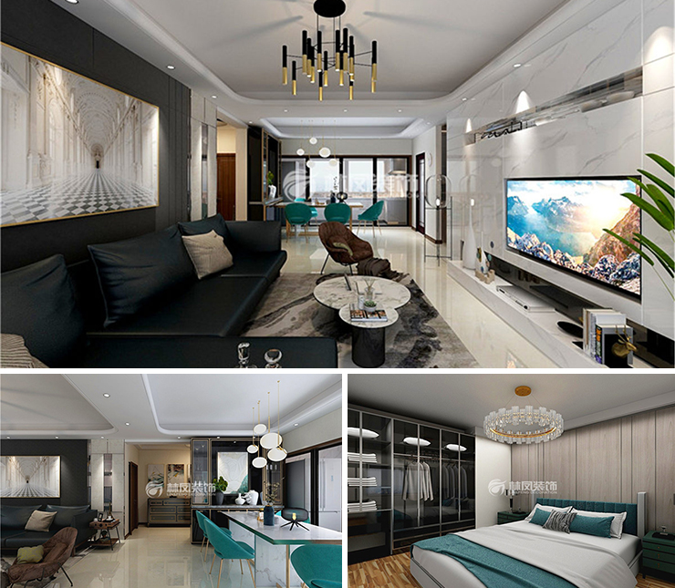 萬科翡翠臻園125平現(xiàn)代簡約風格裝修效果圖