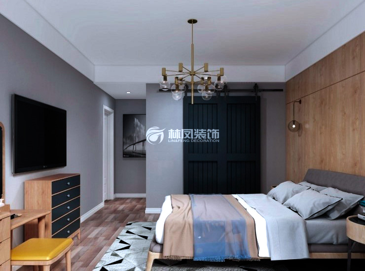 北歐風(fēng)格臥室背景墻設(shè)計裝修效果圖