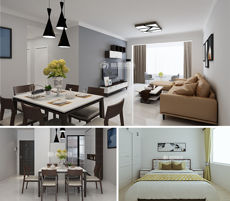 保利茉莉公館106平現(xiàn)代簡約風(fēng)格裝修裝修效果圖