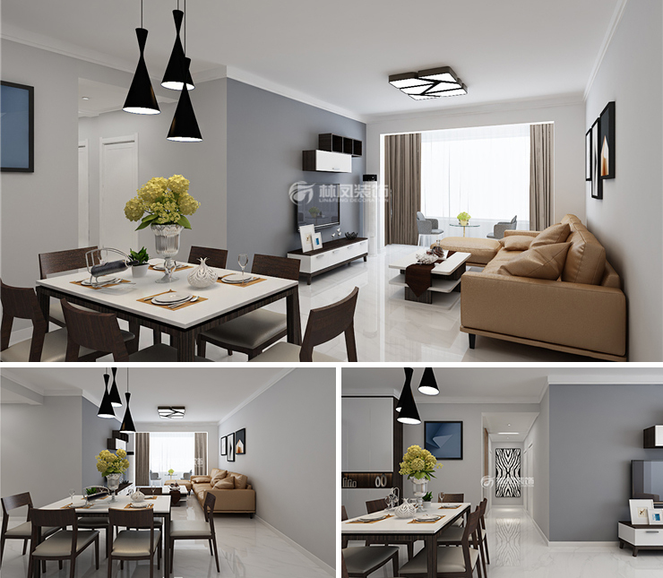 金科集美天城102平現(xiàn)代簡約風格裝修效果圖