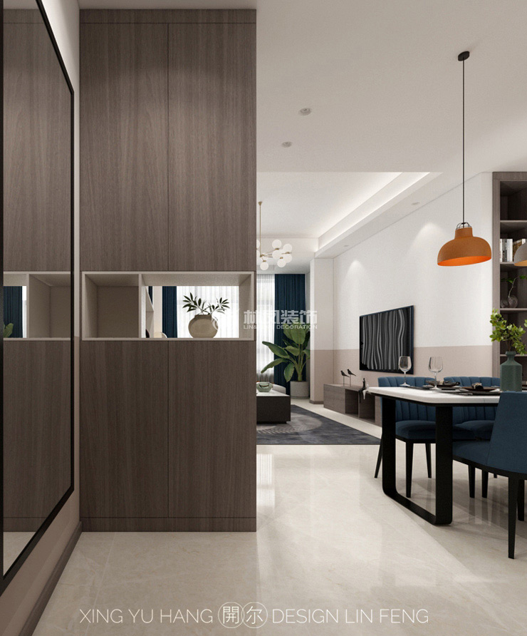 北歐風(fēng)格無玄關(guān)戶型收納設(shè)計(jì)裝修效果圖