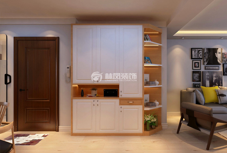 北歐風(fēng)格無玄關(guān)戶型收納設(shè)計(jì)裝修效果圖