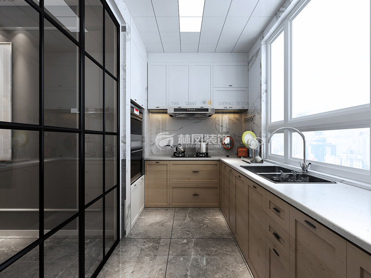 北歐風(fēng)格廚房推拉門(mén)設(shè)計(jì)裝修效果圖