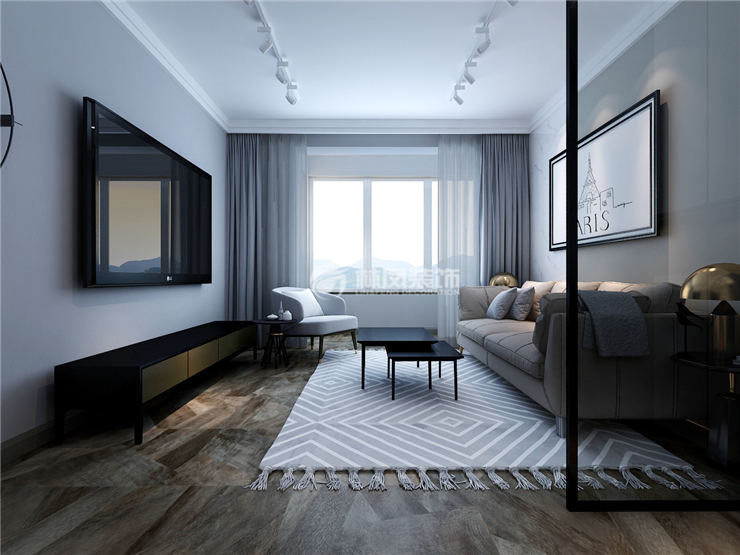 現(xiàn)代風格客廳玻璃隔斷設計裝修效果圖