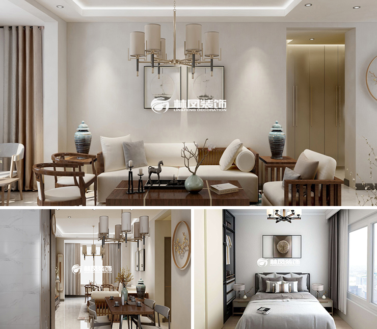 沈陽雅居樂花園 135平 中式風格裝修效果圖