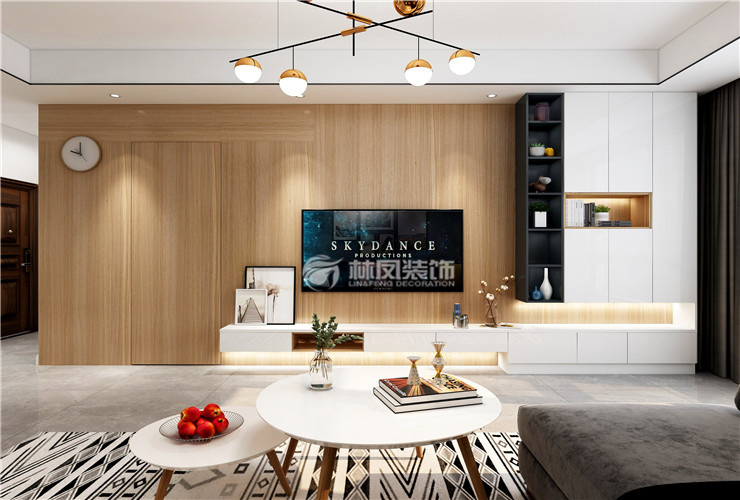 現(xiàn)代風(fēng)格電視背景墻隱形門設(shè)計(jì)裝修效果圖