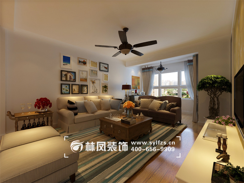 呂娜-保利溪湖淋語(yǔ)129平-美式-客廳 (6).jpg