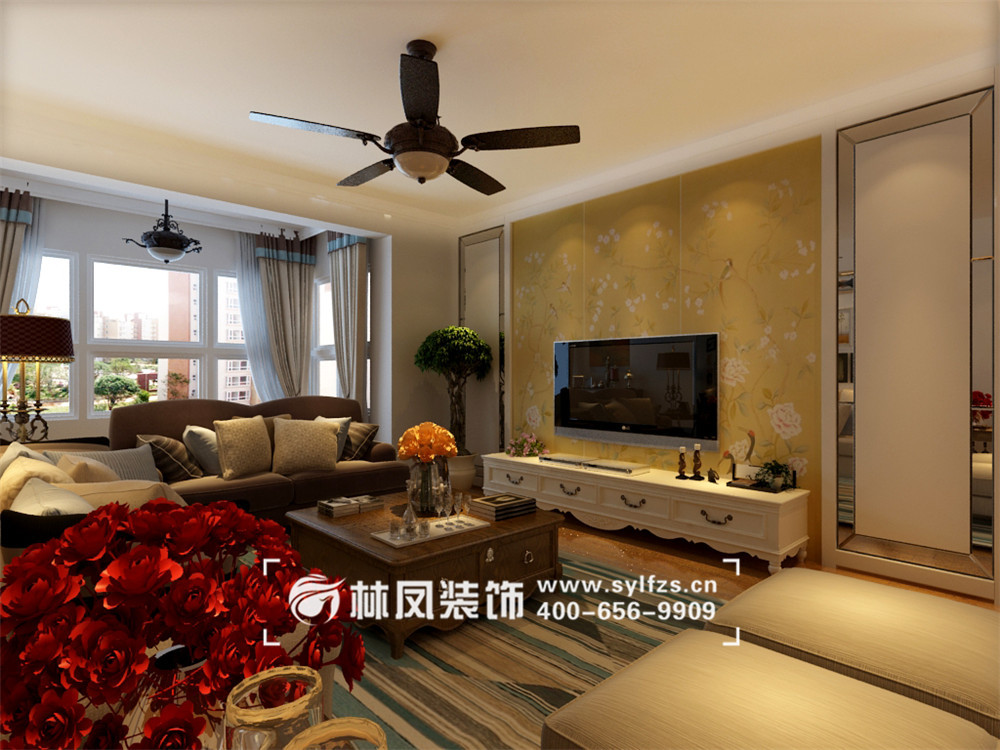 呂娜-保利溪湖淋語(yǔ)129平-美式-客廳 (7).jpg