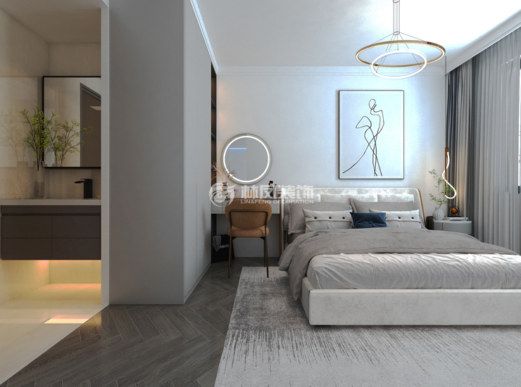 長白島幸福里-130㎡-現(xiàn)代風格-主臥.jpg