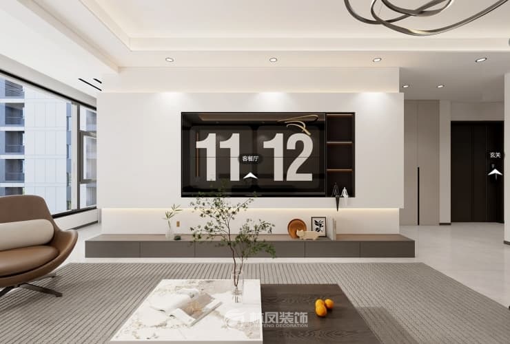 保利公園壹號(hào) 124平 現(xiàn)代風(fēng)格 客廳2.jpg