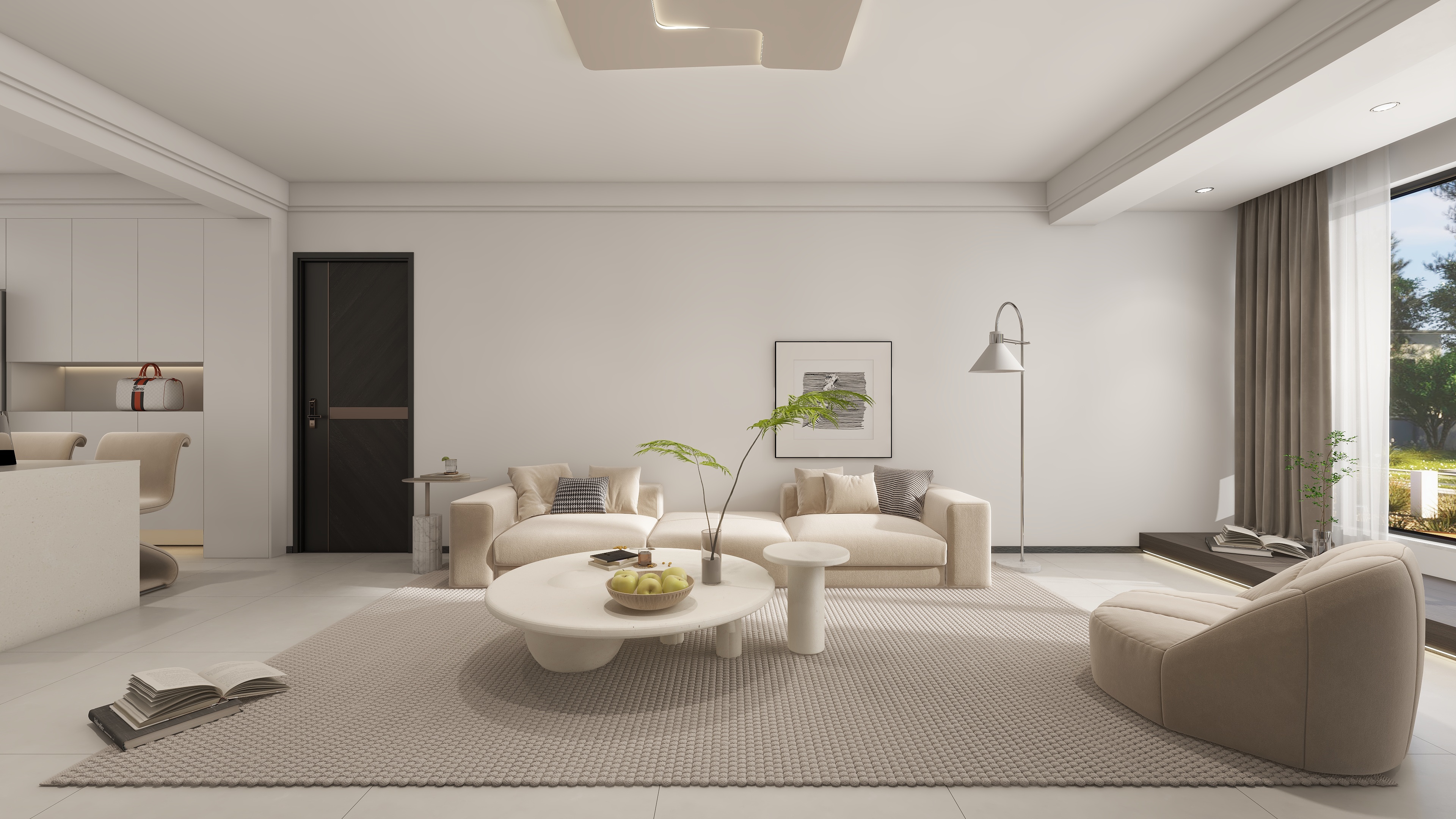 格林生活坊95㎡ 現(xiàn)代風格 客廳1.jpg