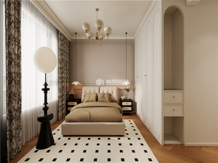 華沃濱河灣-150平-輕法復(fù)古奶油風(fēng)格-主臥室.jpg